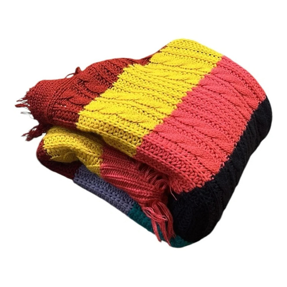 Peach Love California Women's Multi-color Oversized Knit Cardigan Sweater Small - Picture 11 of 11